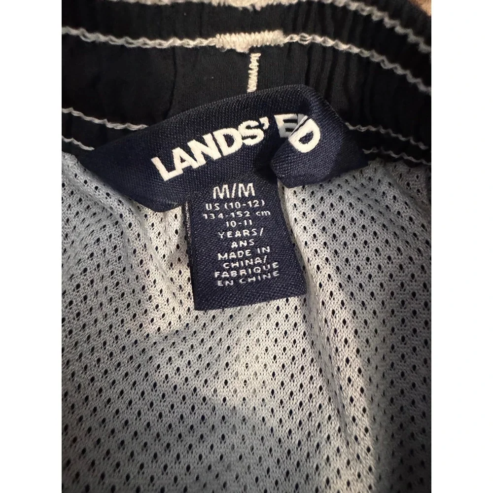 Lands' End Boys Navy Blue Cargo Swim Trunks Size M 10-12